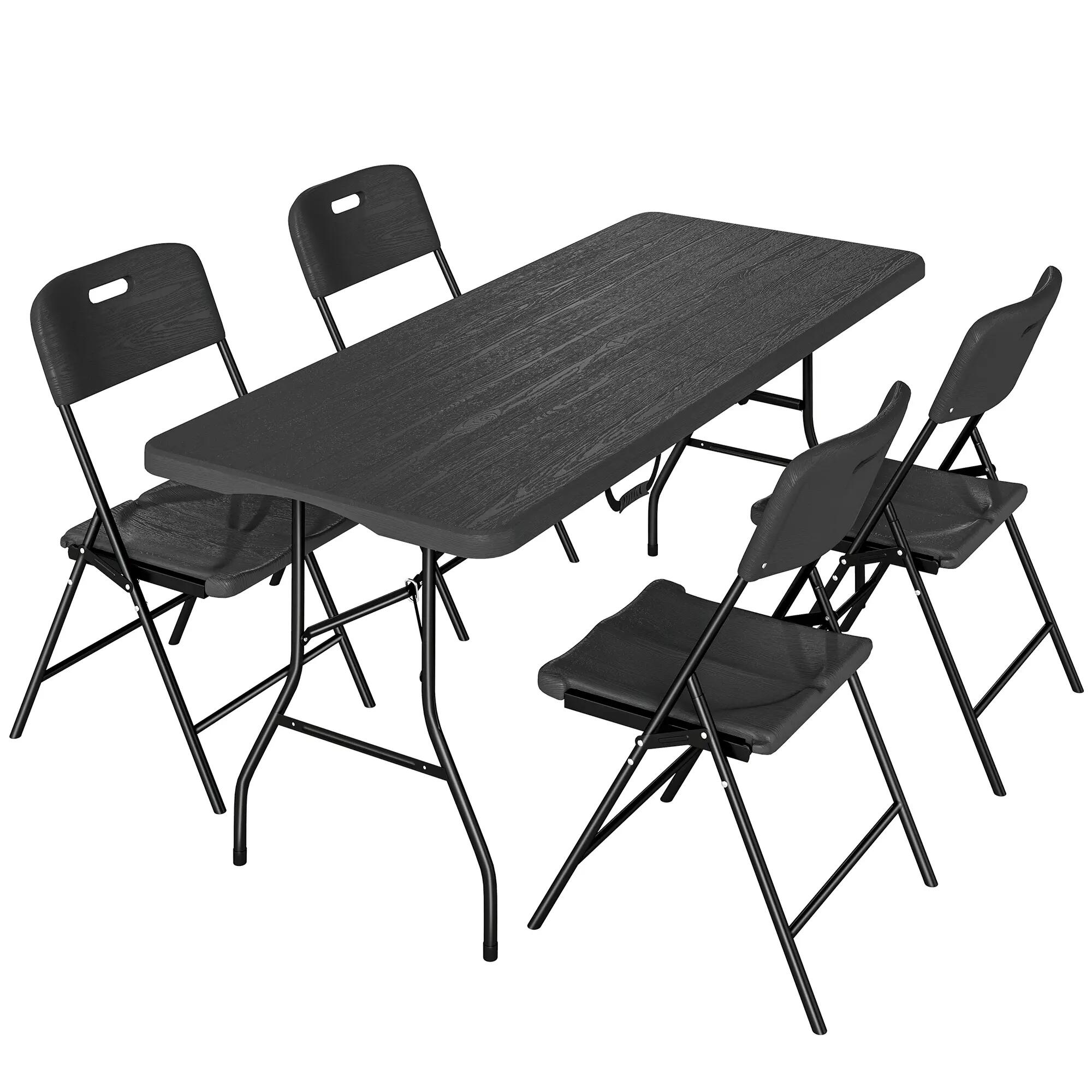 Ensemble de camping pliant 5 pièces : table et chaises pliantes, couvercle 2/9