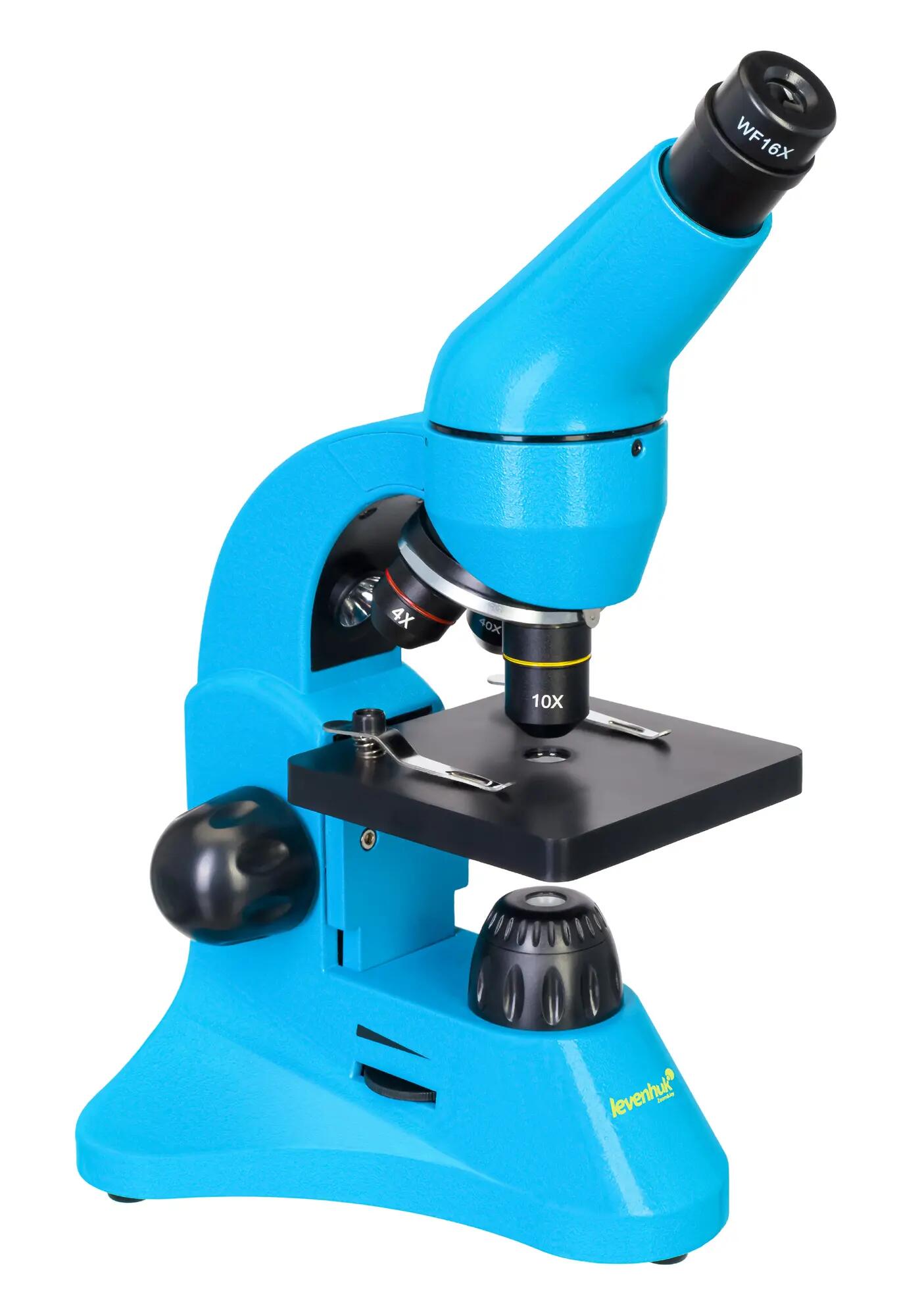 Microscopio Levenhuk Rainbow 50L PLUS Azzuro con libro in tedesco 7/15