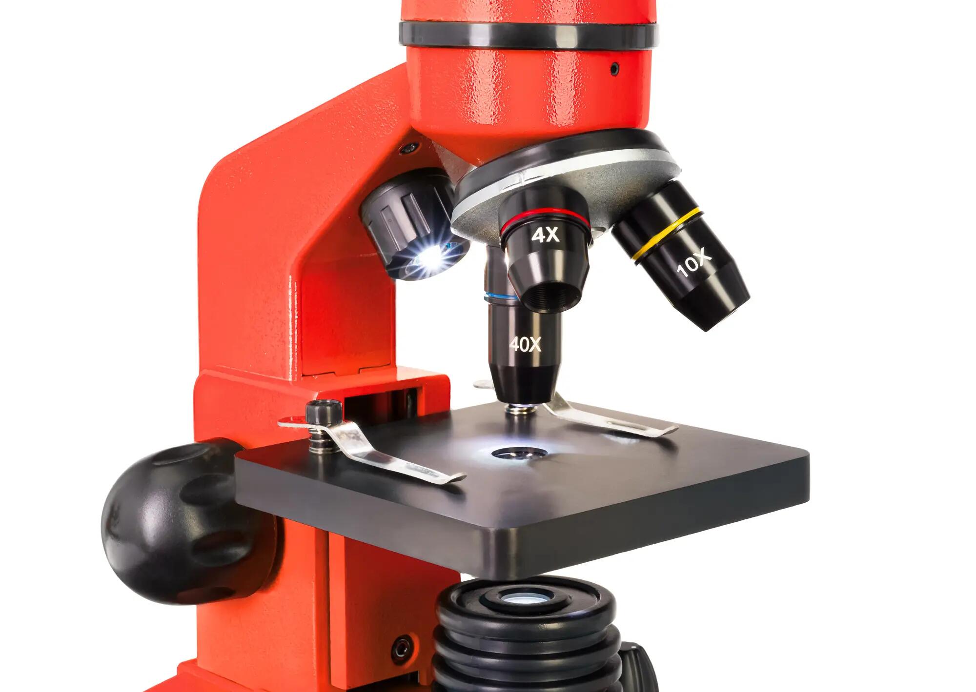 Microscopio Levenhuk Rainbow 2L Arancione con libro in inglese 10/14