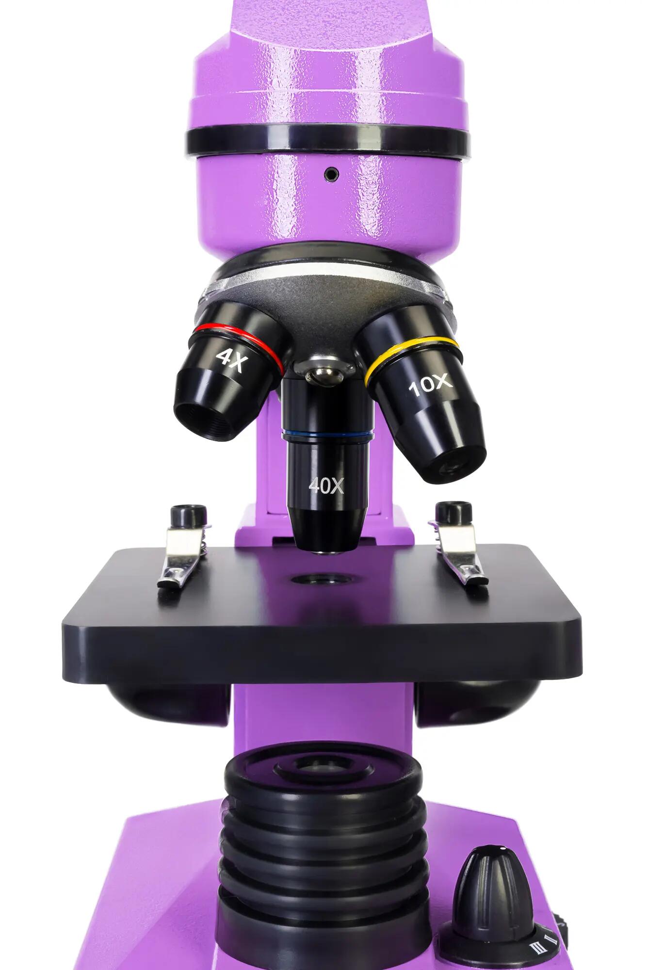 Microscopio Levenhuk Rainbow 2L Ametista con libro in inglese 9/14