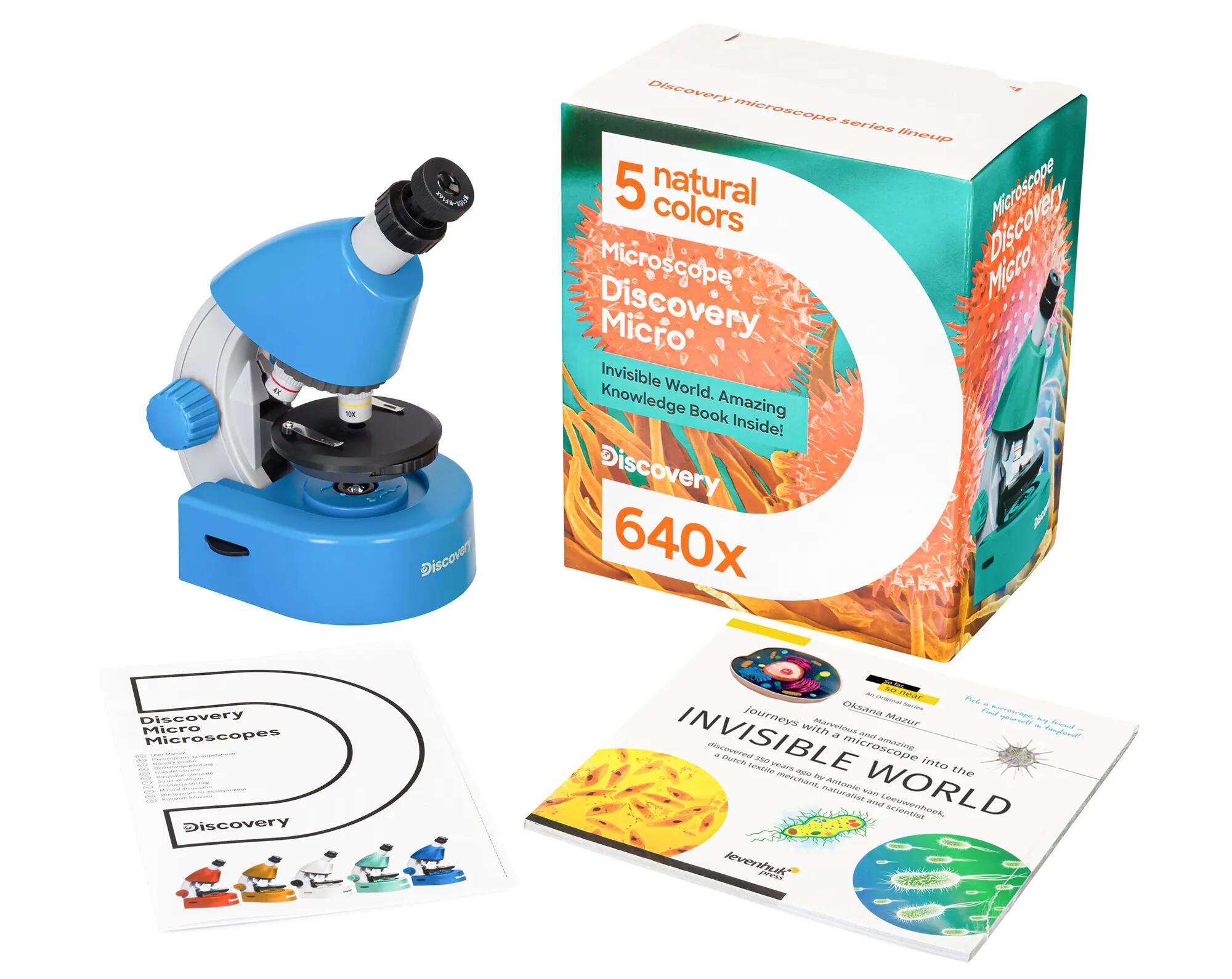 Microscopio Levenhuk Discovery Micro Gravity con libro in inglese 4/15
