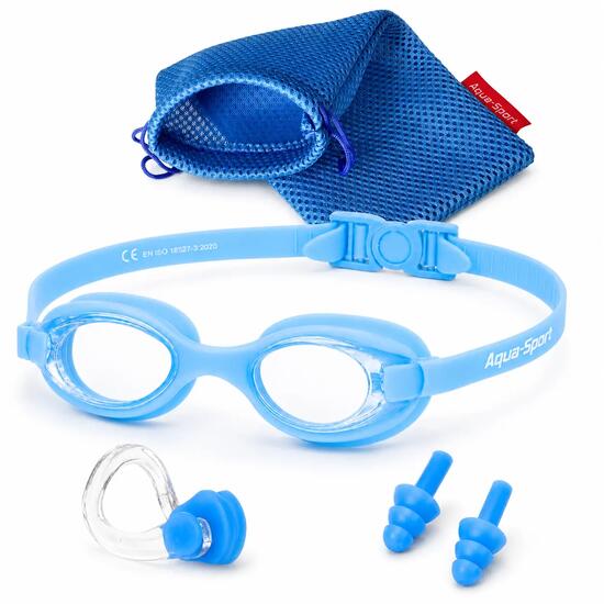 Okulary pływackie dla dzieci do pływania etui zatyczki Aqua-Sport Bubbly Look