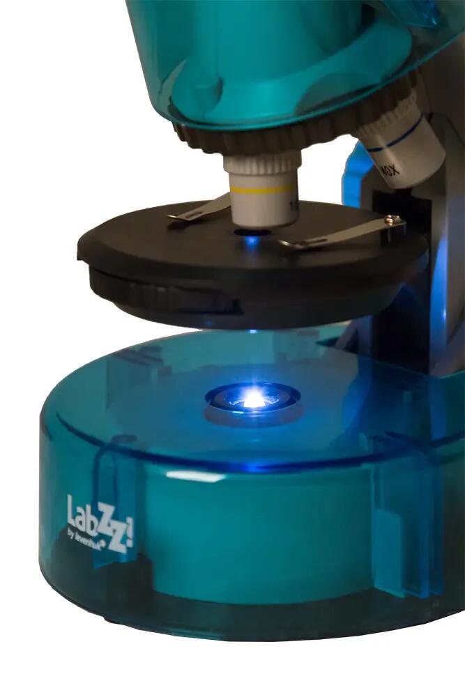 Microscopio Levenhuk LabZZ M101 Azzuro con libro in tedesco 8/13