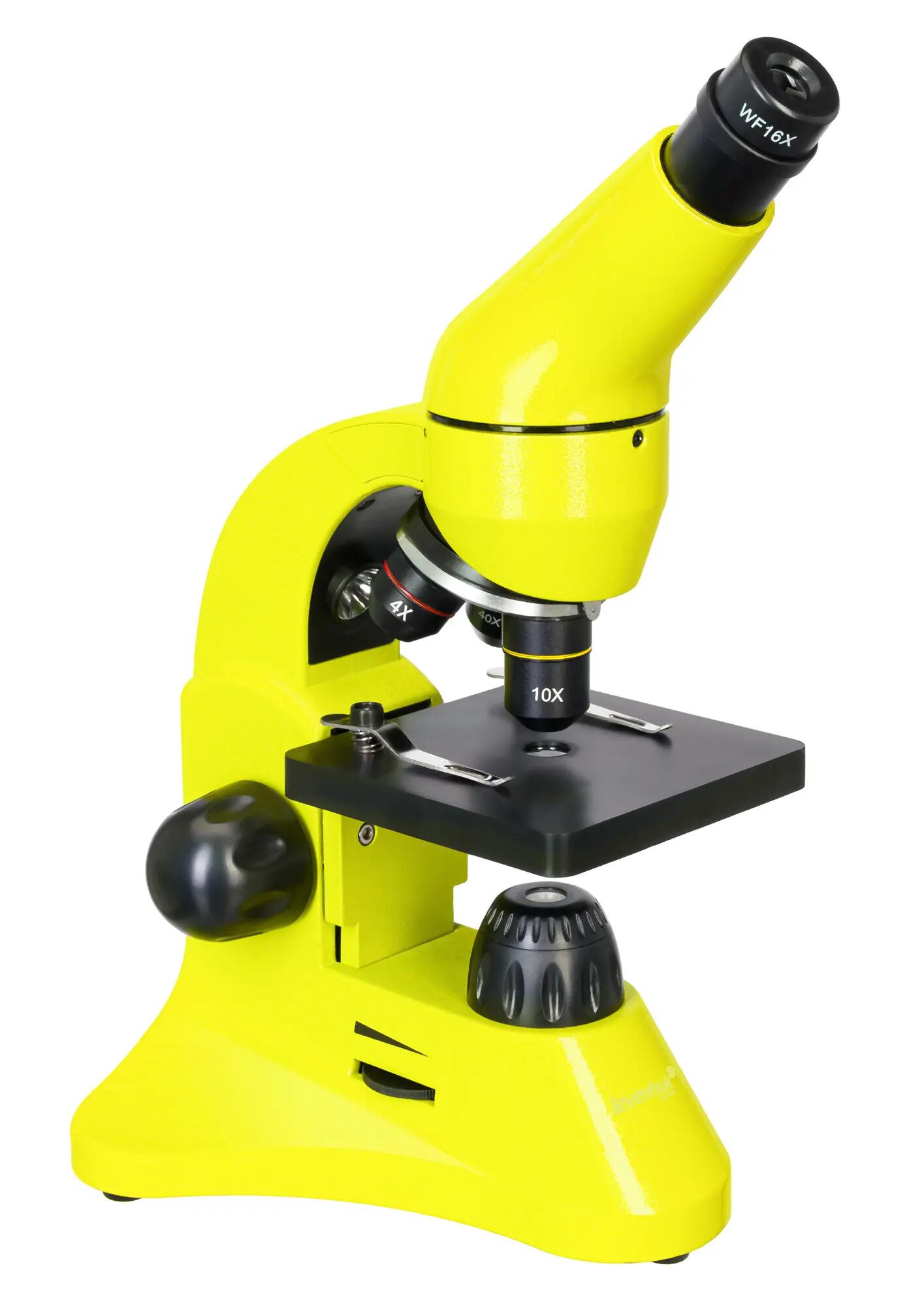 Microscopio Levenhuk Rainbow 50L PLUS Verde limetta con libro in tedesco 7/15