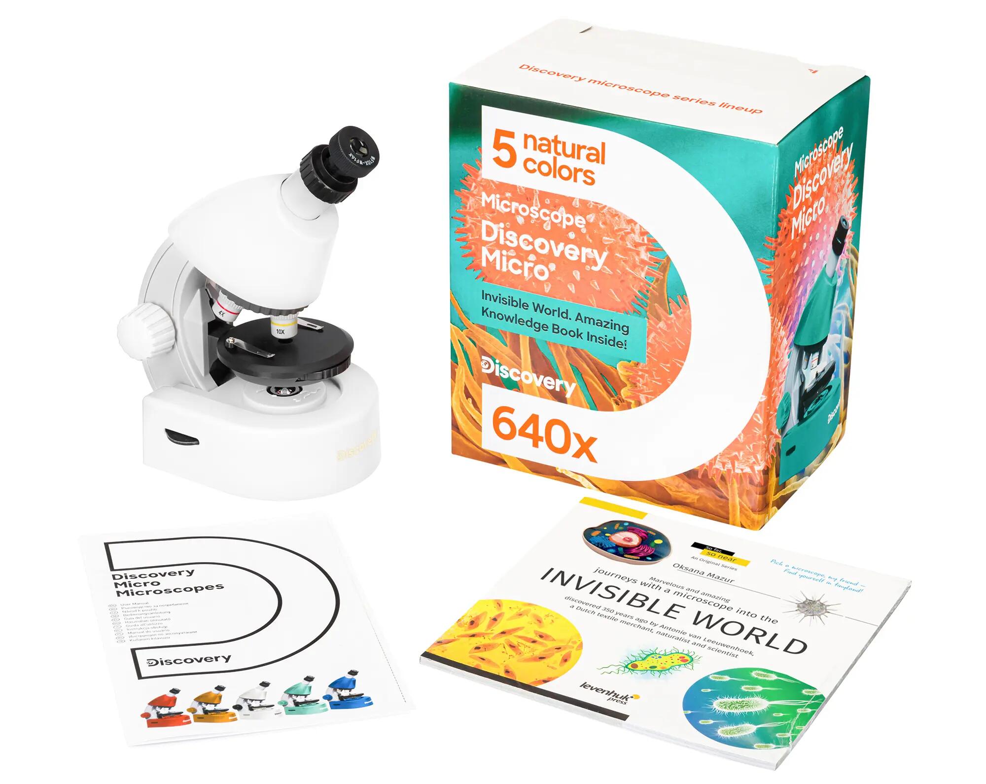 Microscopio Levenhuk Discovery Micro Polar con libro in inglese 4/15