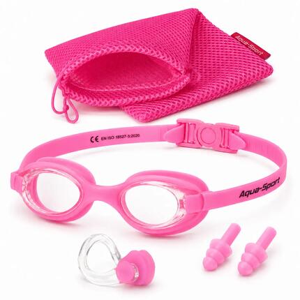 Okulary pływackie dla dzieci do pływania etui zatyczki Aqua-Sport Bubbly Look