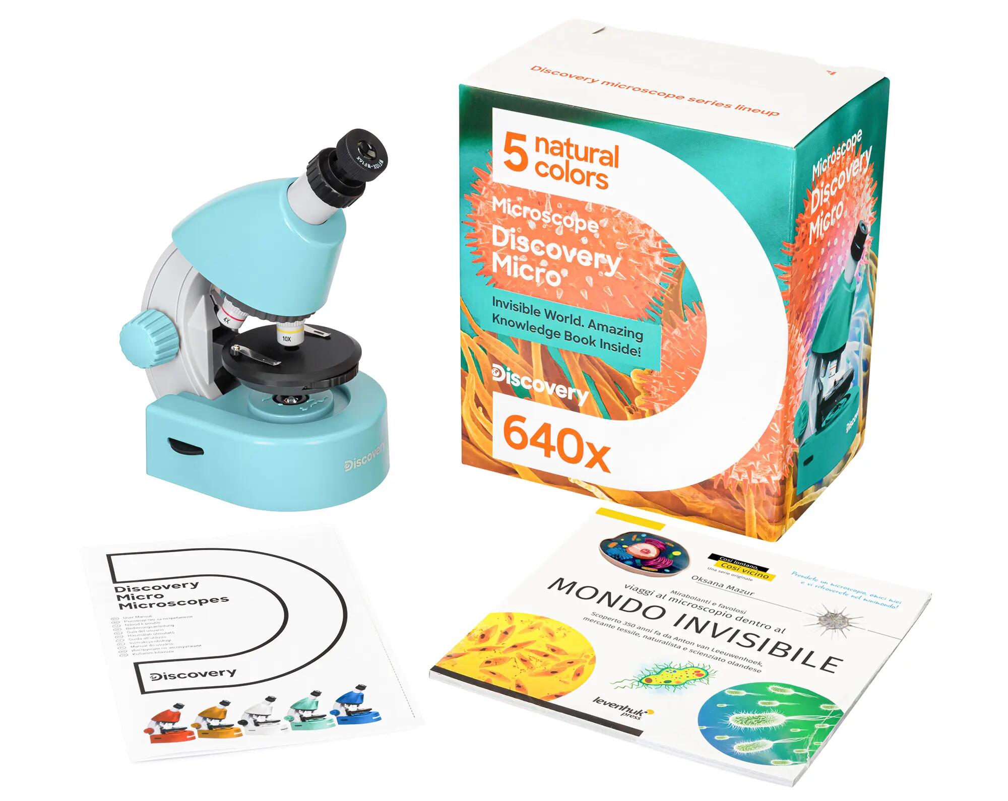 Microscopio Levenhuk Discovery Micro Marine con libro in italiano 4/15