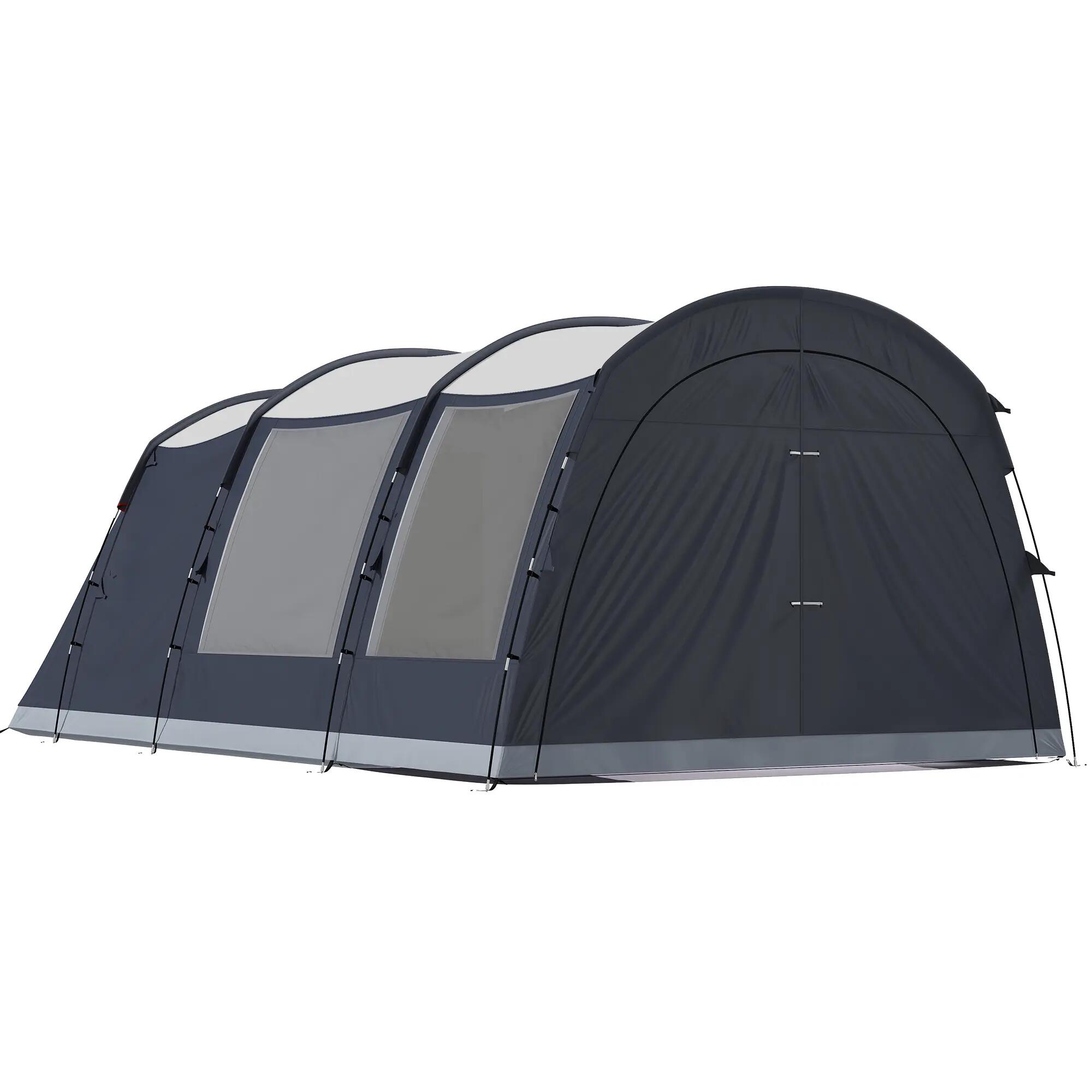 Tente tunnel camping - 2 à 4 personnes - hauteur 210 cm - bleu marine 2/6