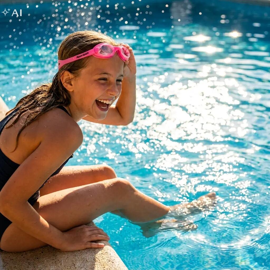 Okulary pływackie dla dzieci do pływania etui zatyczki Aqua-Sport Bubbly Look 7/7