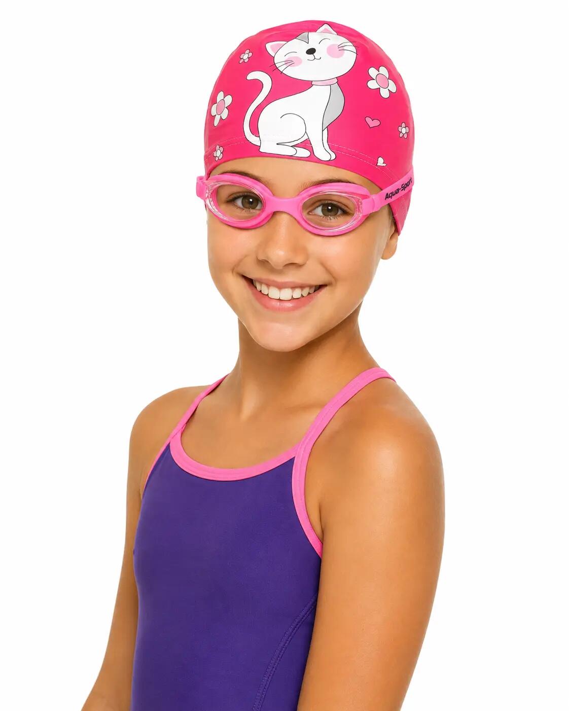 Okulary pływackie dla dzieci do pływania etui zatyczki Aqua-Sport Bubbly Look 4/7