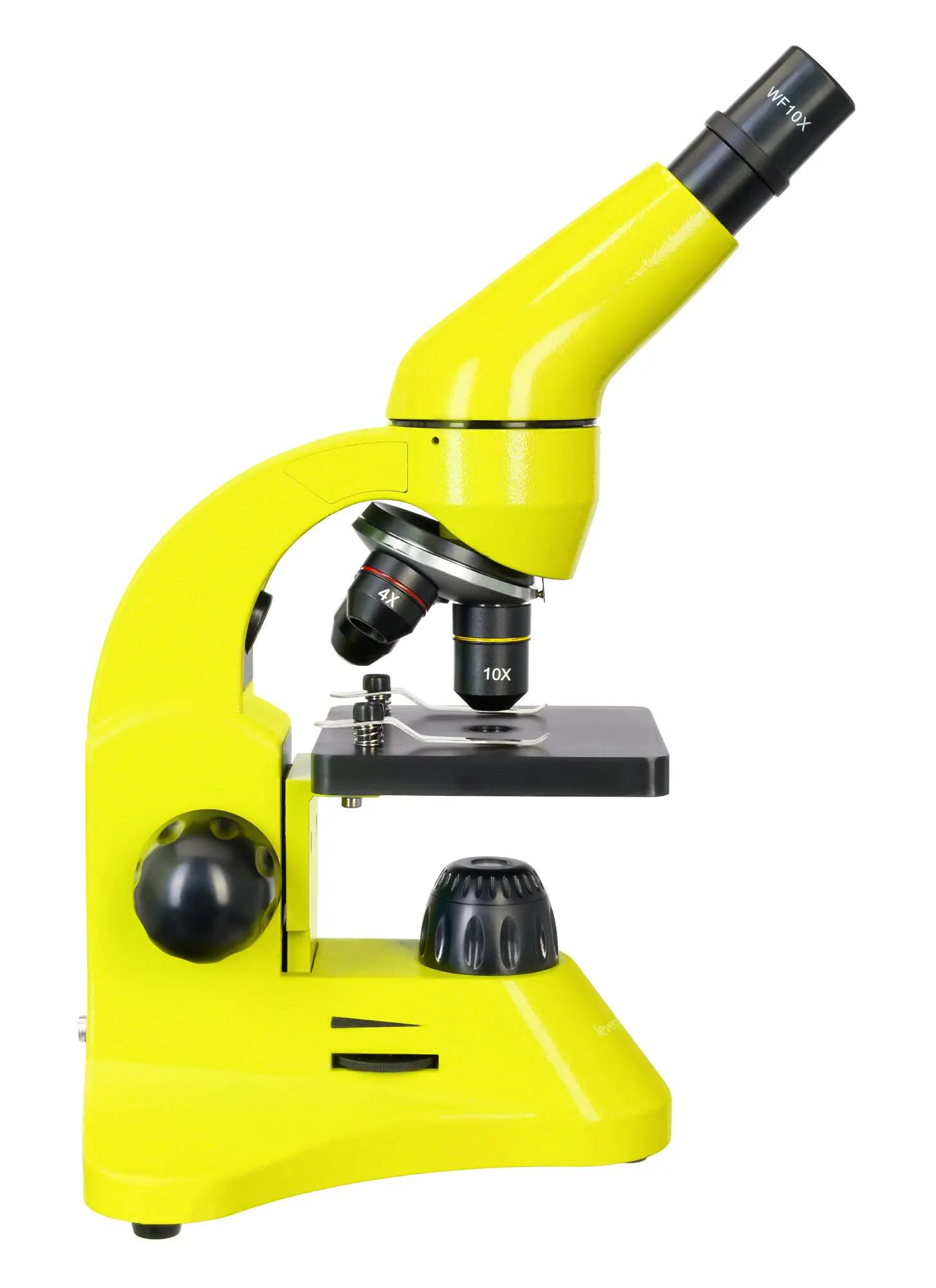 Microscopio Levenhuk Rainbow 50L Verde limetta con libro in tedesco 8/15