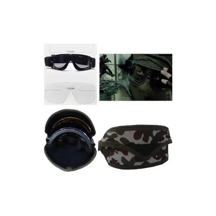 Lunettes tactiques avec 3 verres interchangeables, monture résistante, élastique 5/5