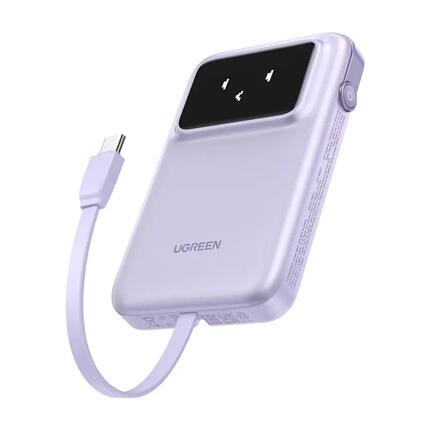 Powerbank magnetyczny 10000mAh Ugreen Uno PB511, USB + USB-C, 30W (fioletowy)