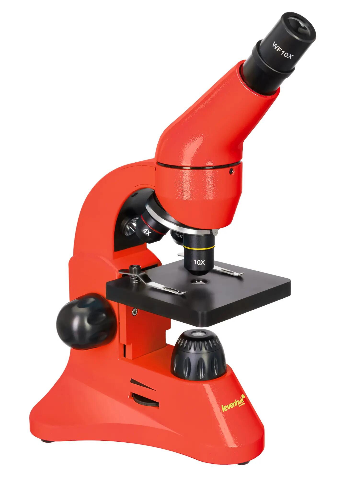 Microscopio Levenhuk Rainbow 50L Arancione con libro in bulgaro 7/15