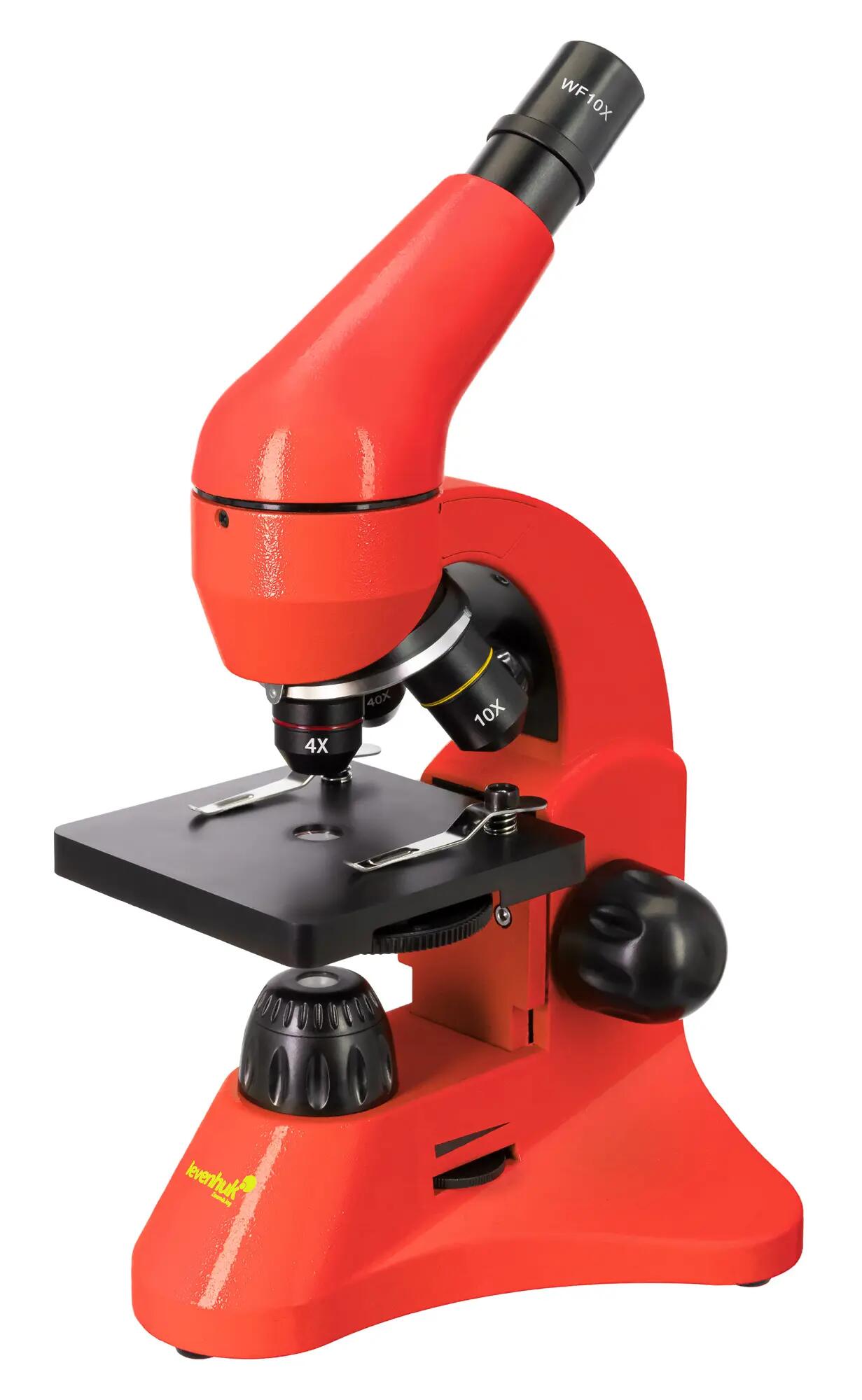 Microscopio Levenhuk Rainbow 50L Arancione con libro in bulgaro 6/15