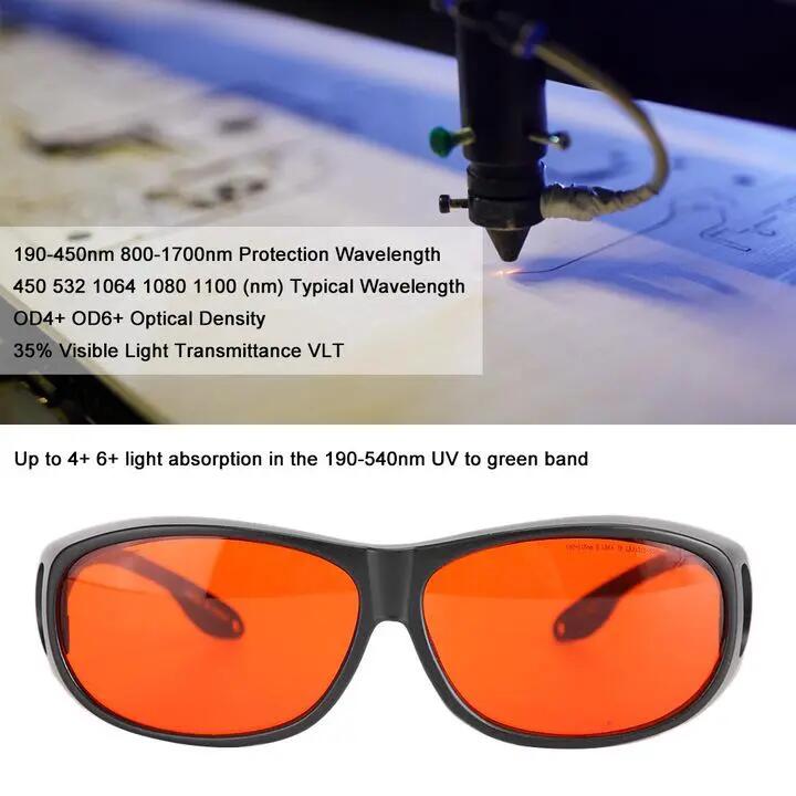 Lunettes de protection laser, 532 nm, OD4+ OD6+, noires 4/6