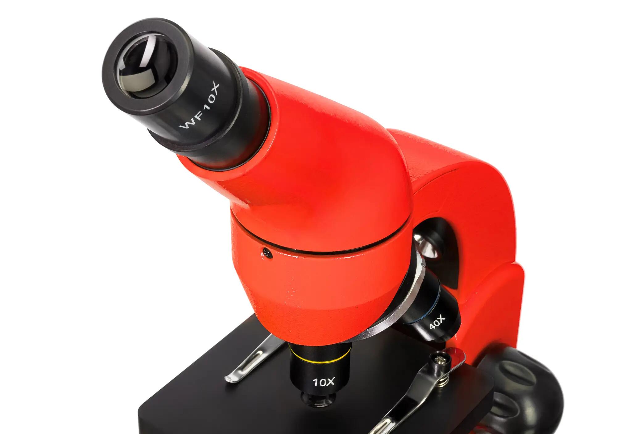 Microscopio Levenhuk Rainbow 50L Arancione con libro in bulgaro 11/15