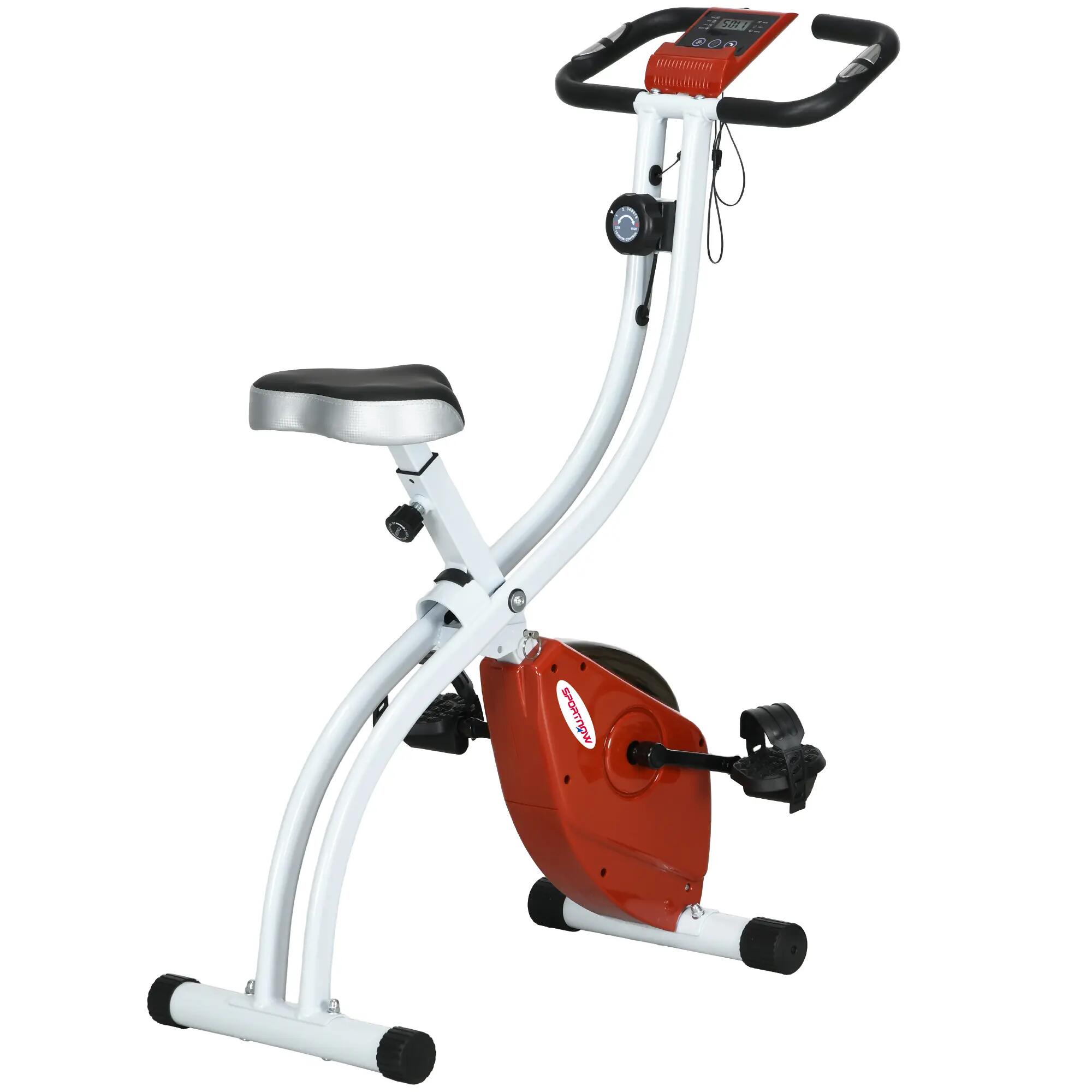Vélo d'appartement magnétique pliable avec 8 niveaux de résistance et selle régl 1/9