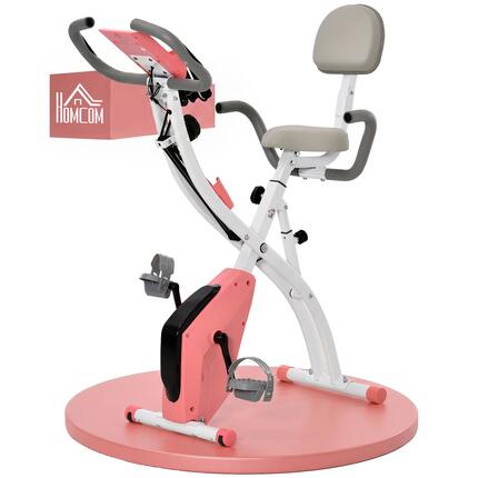 Vélo d'appartement pliable 2 en 1, résistance magnétique réglable sur 8 niveaux,
