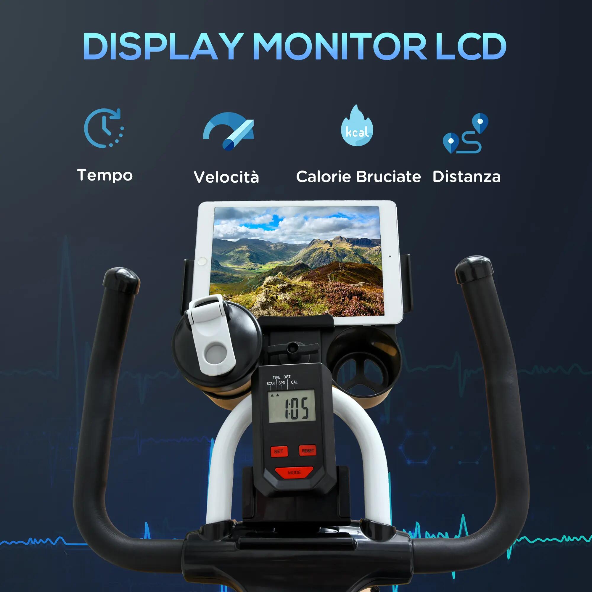 Vélo d'appartement avec résistance réglable, vélo de fitness professionnel et 6/9