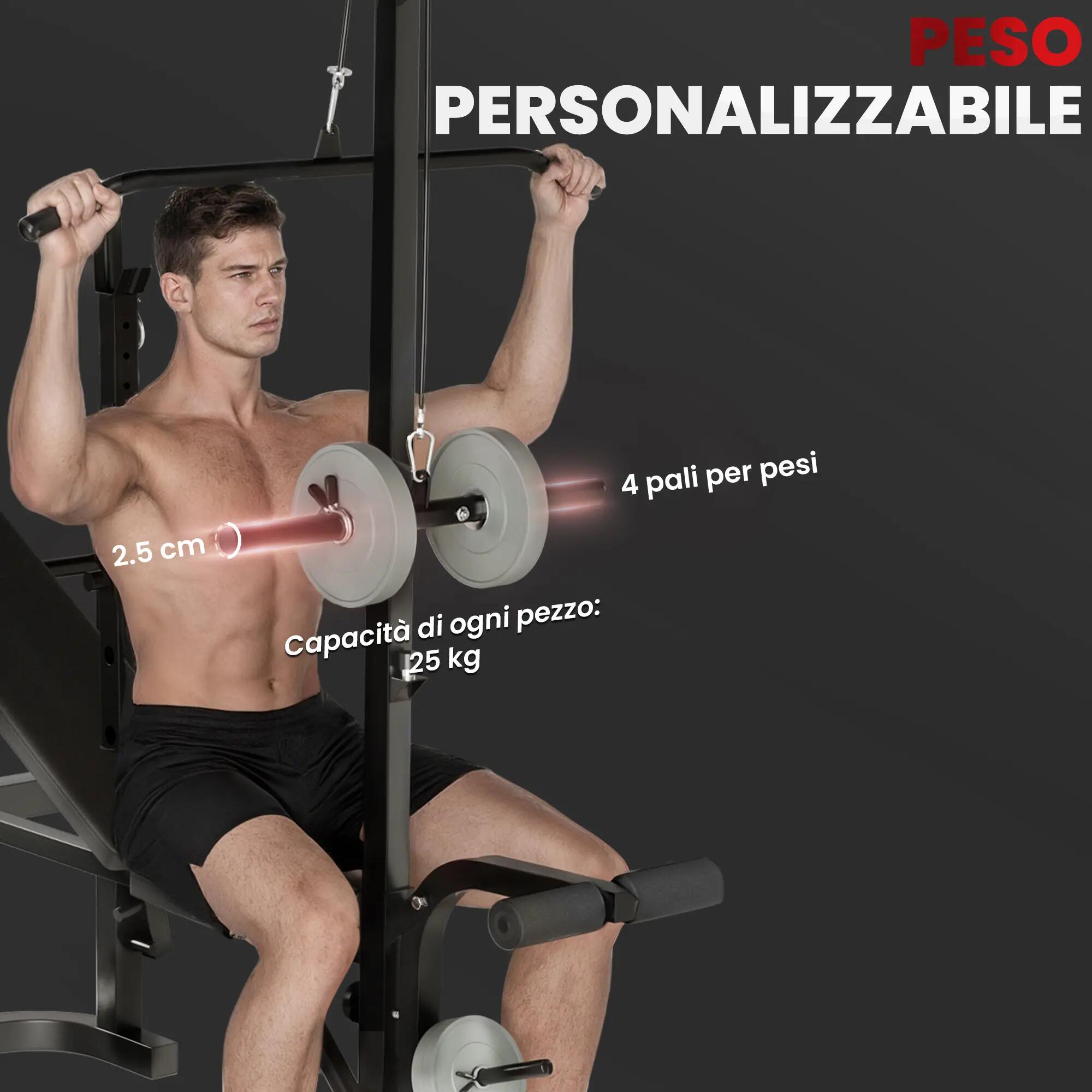 Banc de musculation multifonction réglable avec support pour haltères 8/9