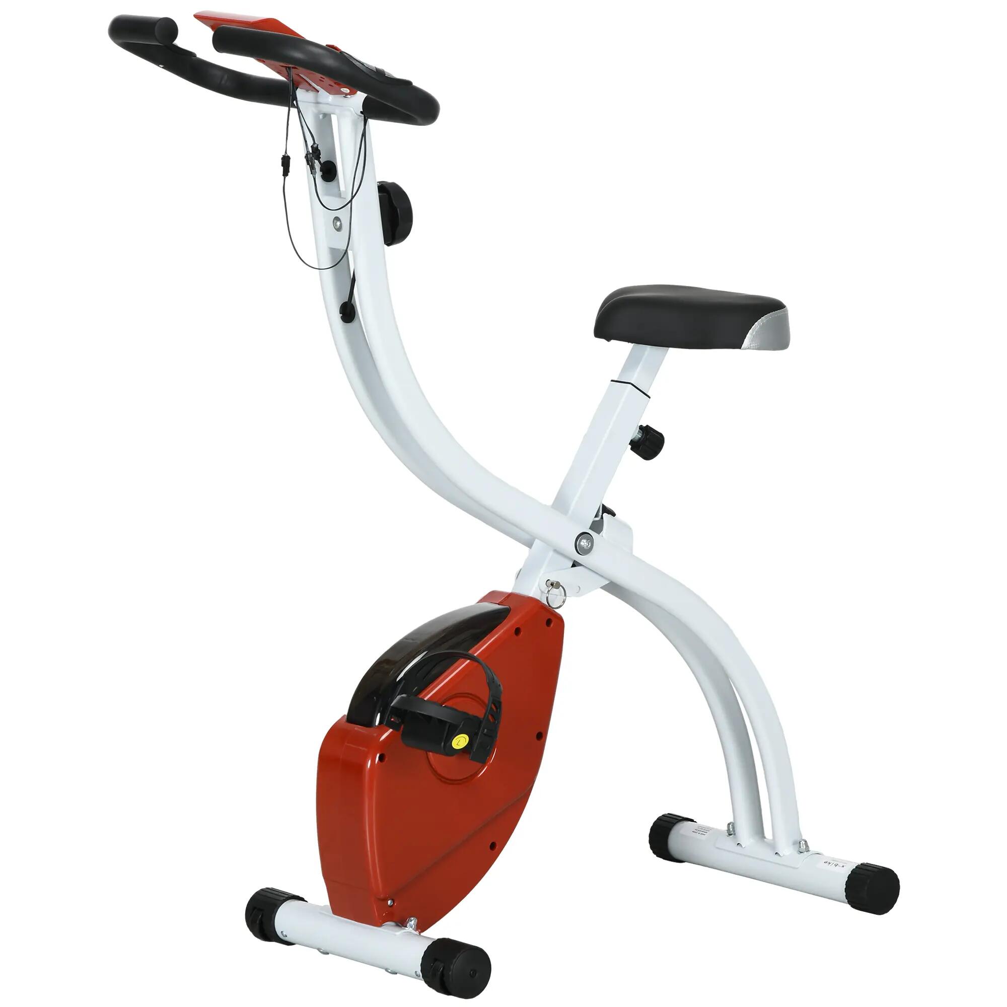 Vélo d'appartement magnétique pliable avec 8 niveaux de résistance et selle régl 2/9