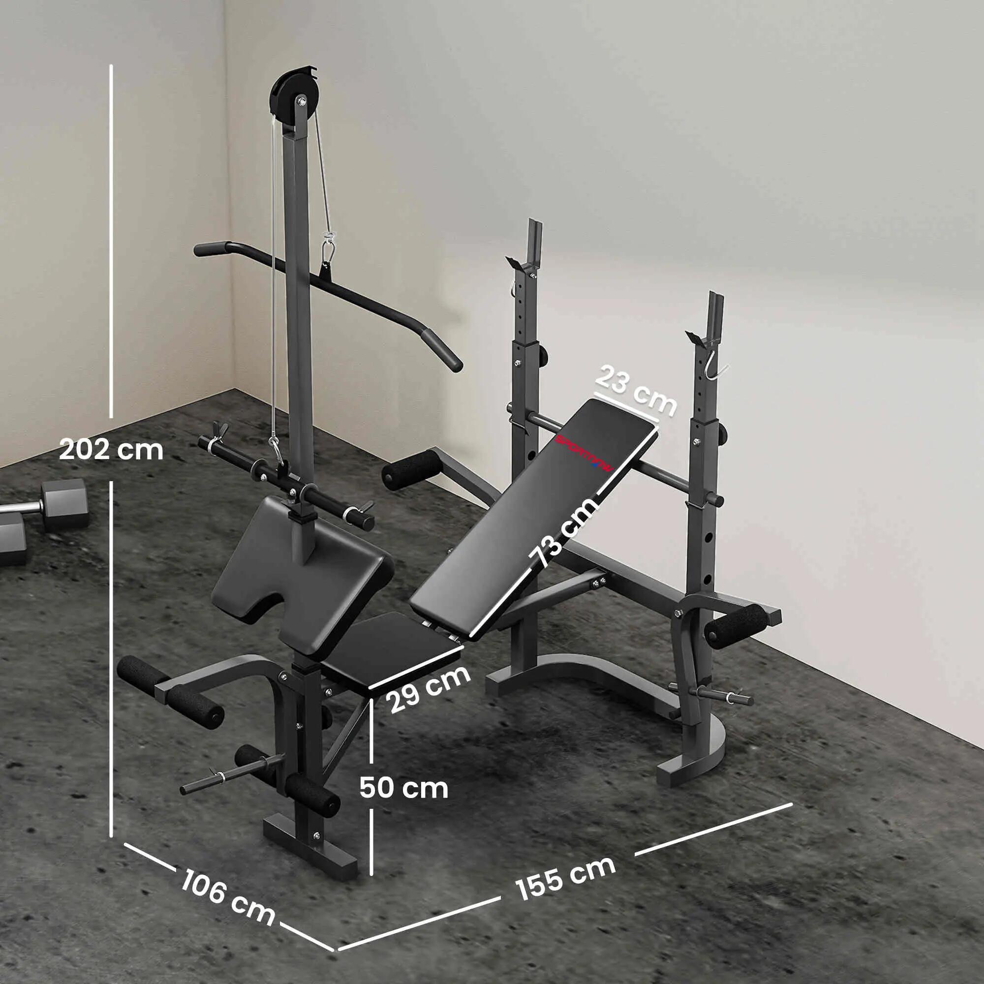 Banc de musculation multifonction réglable avec support pour haltères 5/9