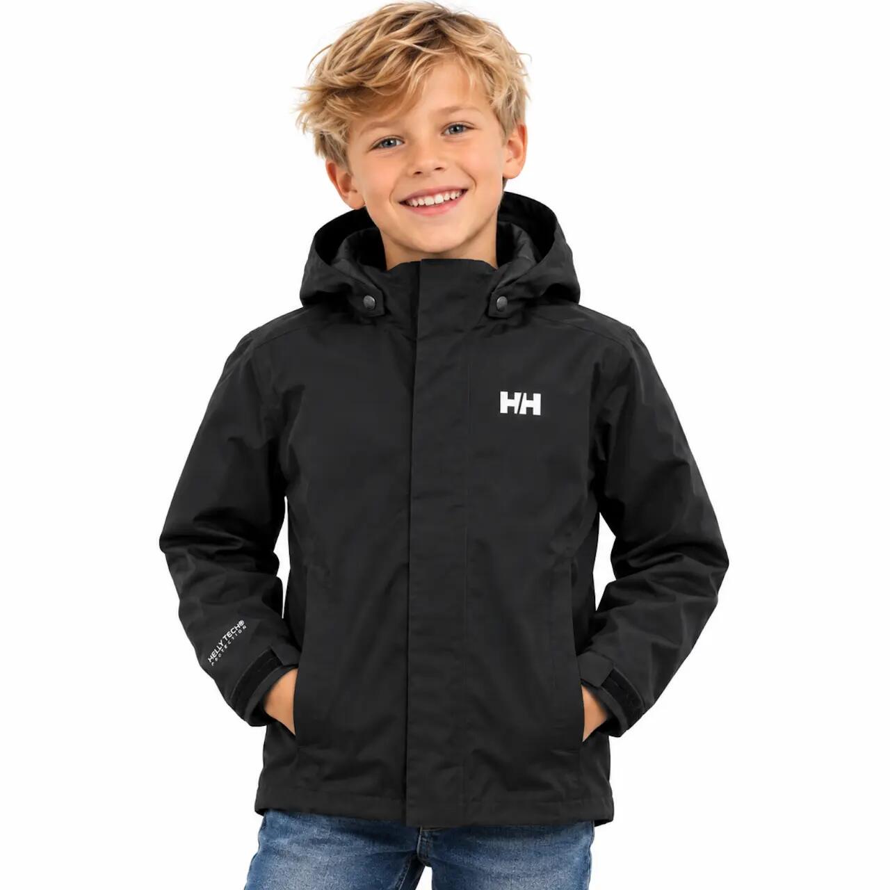 Juniors' Seven J Kinder Regenjacke Helly Hansen Schwarz Gr. 128 2/3