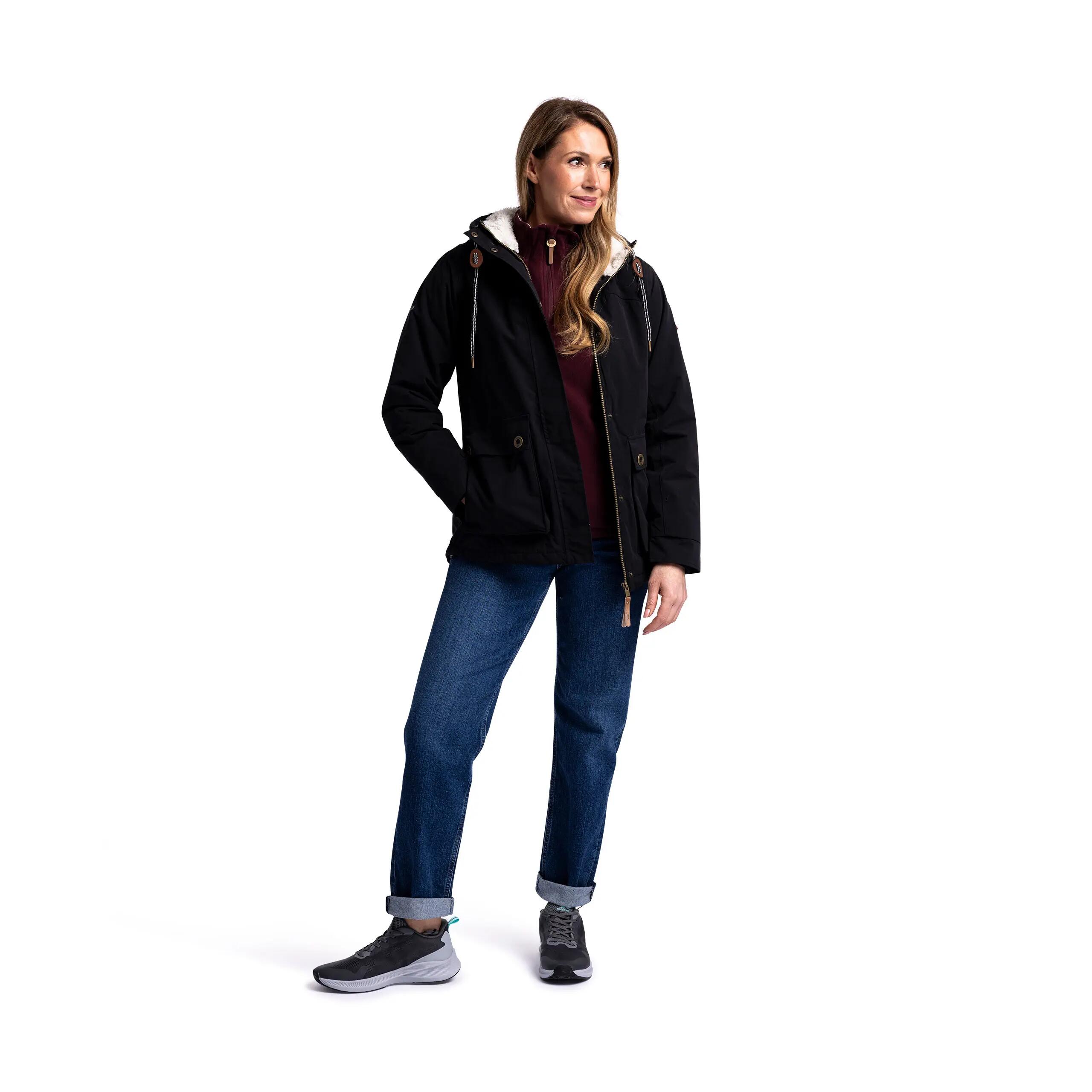 Womens Waterproof Jacket  Hooded Padded Fleece Lined Token 3/5