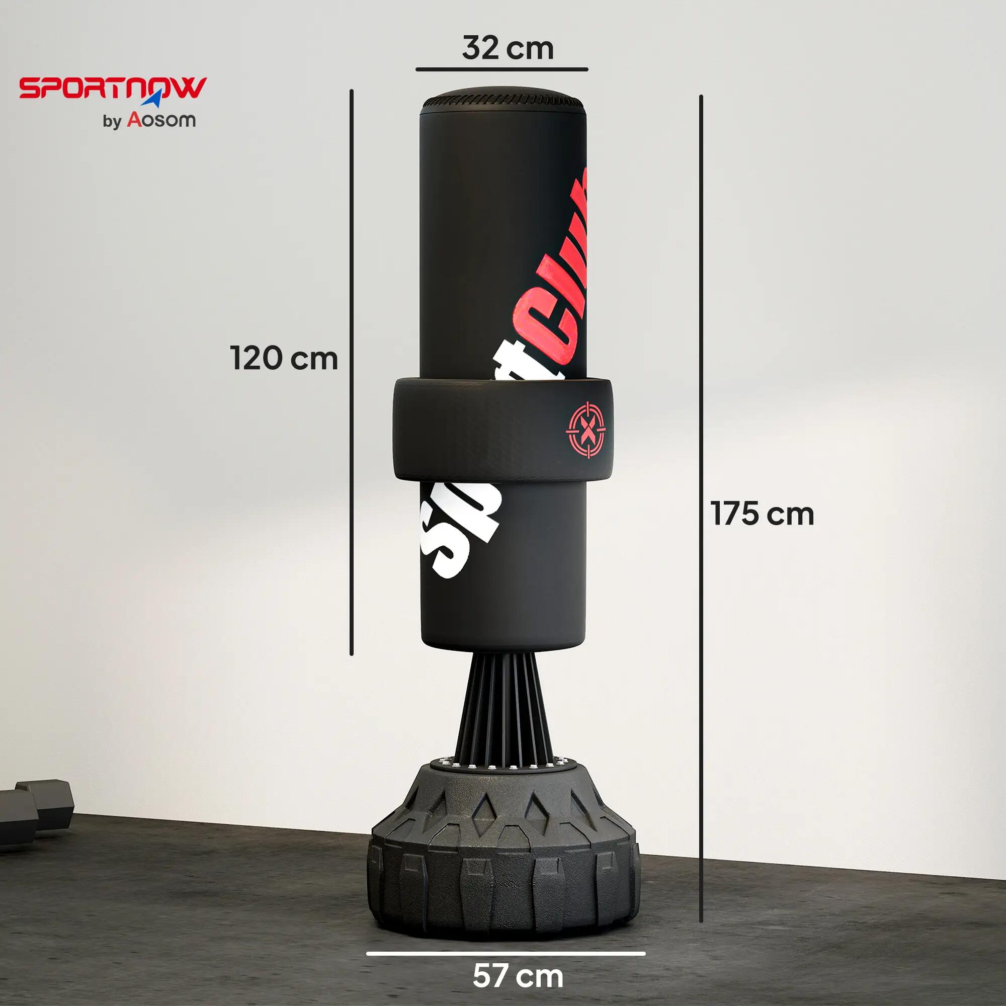Sac de frappe - fitness - autoportant, base lestée - noir 5/6