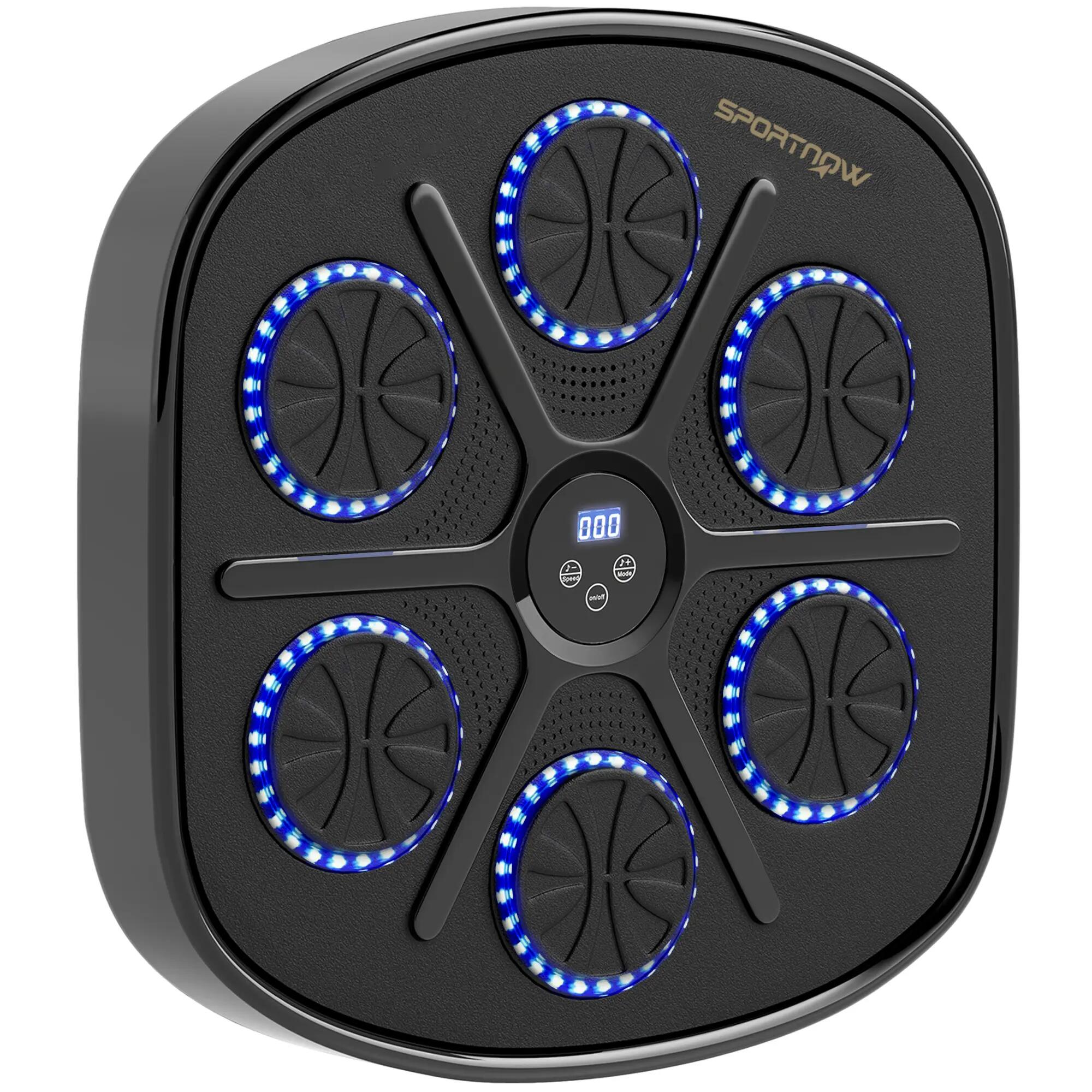Salle de boxe musicale murale avec 9 modes de vitesse, gants, connexion Bluetoot 2/9