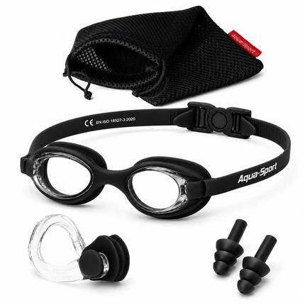 Okulary pływackie dla dzieci do pływania etui zatyczki Aqua-Sport Bubbly Look