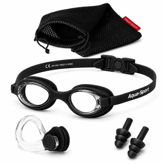 Okulary pływackie dla dzieci do pływania etui zatyczki Aqua-Sport Bubbly Look