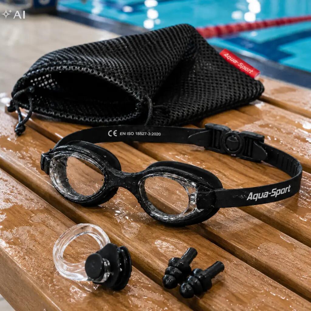 Okulary pływackie dla dzieci do pływania etui zatyczki Aqua-Sport Bubbly Look 7/7