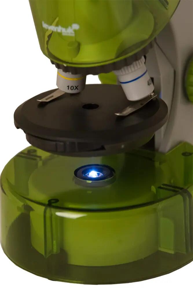 Microscopio Levenhuk LabZZ M101 Verde limetta con libro in tedesco 8/14