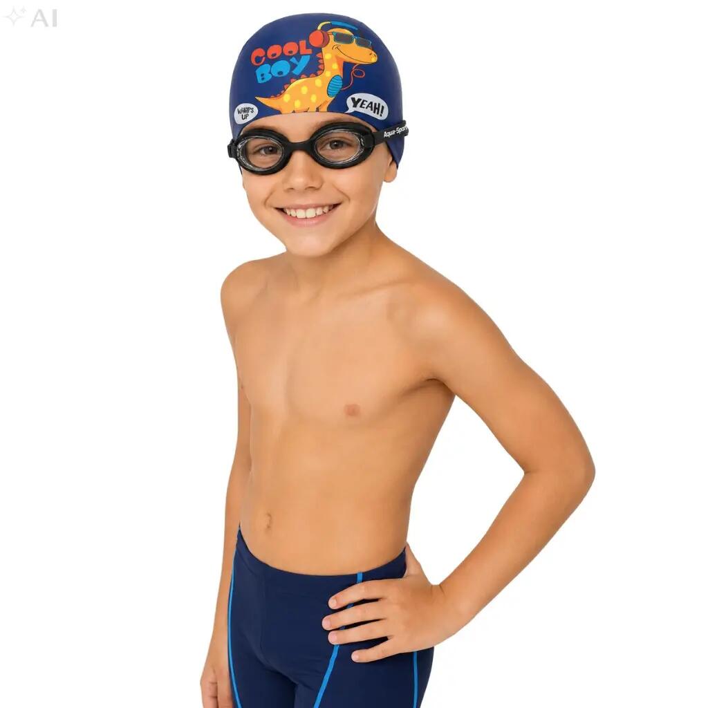 Okulary pływackie dla dzieci do pływania etui zatyczki Aqua-Sport Bubbly Look 3/7
