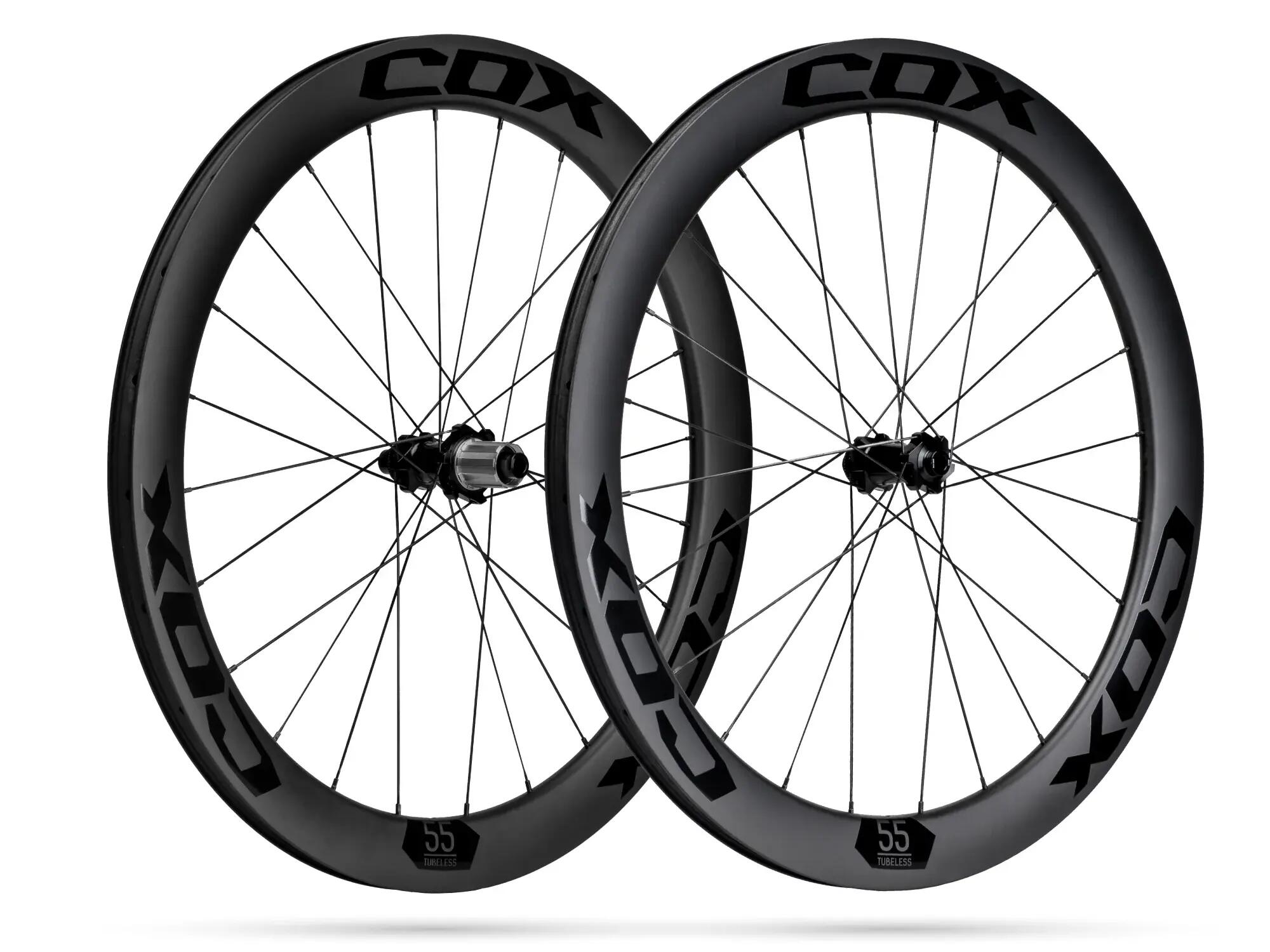 COX Drome 55 Disc Clinch Laufradsatz 28 Zoll – Carbon Rennradlaufräder Tubeless 1/3