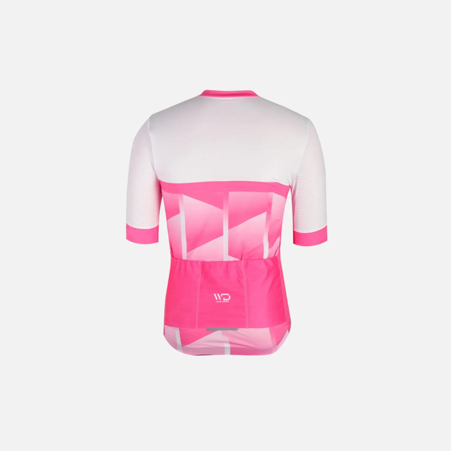 Maillot de cyclisme femme CUBIC blanc/rose 2/5