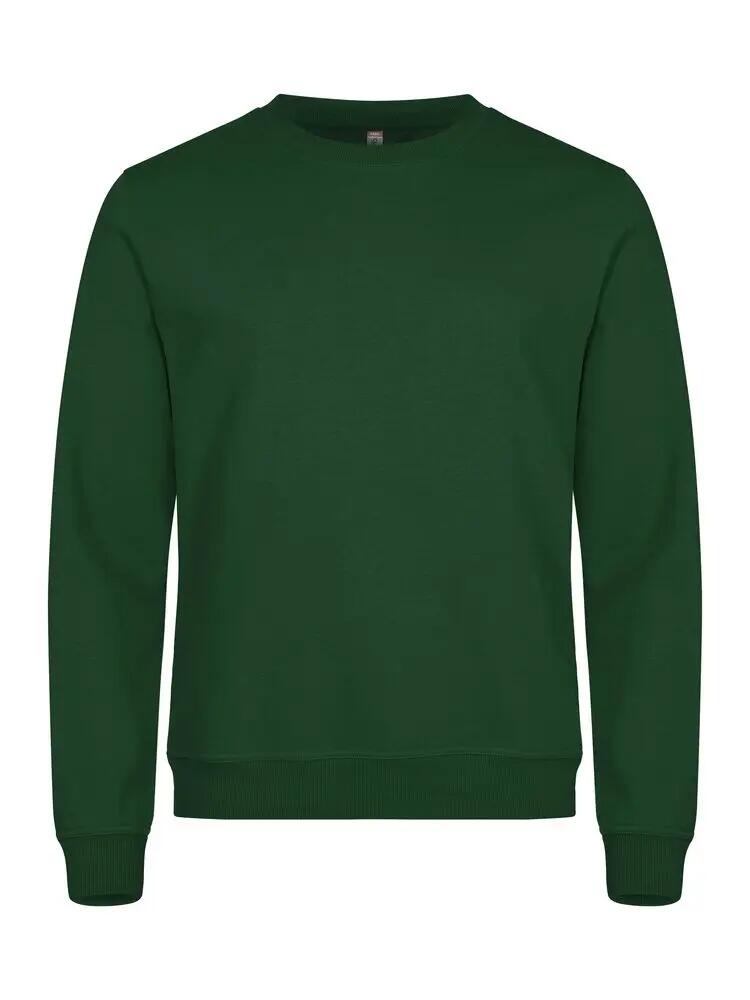 clique Basic Roundneck sweat unisexe en tissu anti-boulochage – bottle green 1/4
