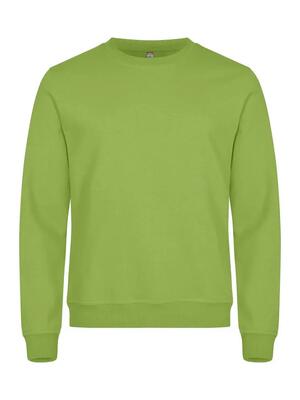 Clique basic roundneck unisex sweatshirt in gestabiliseerde stof – light green
