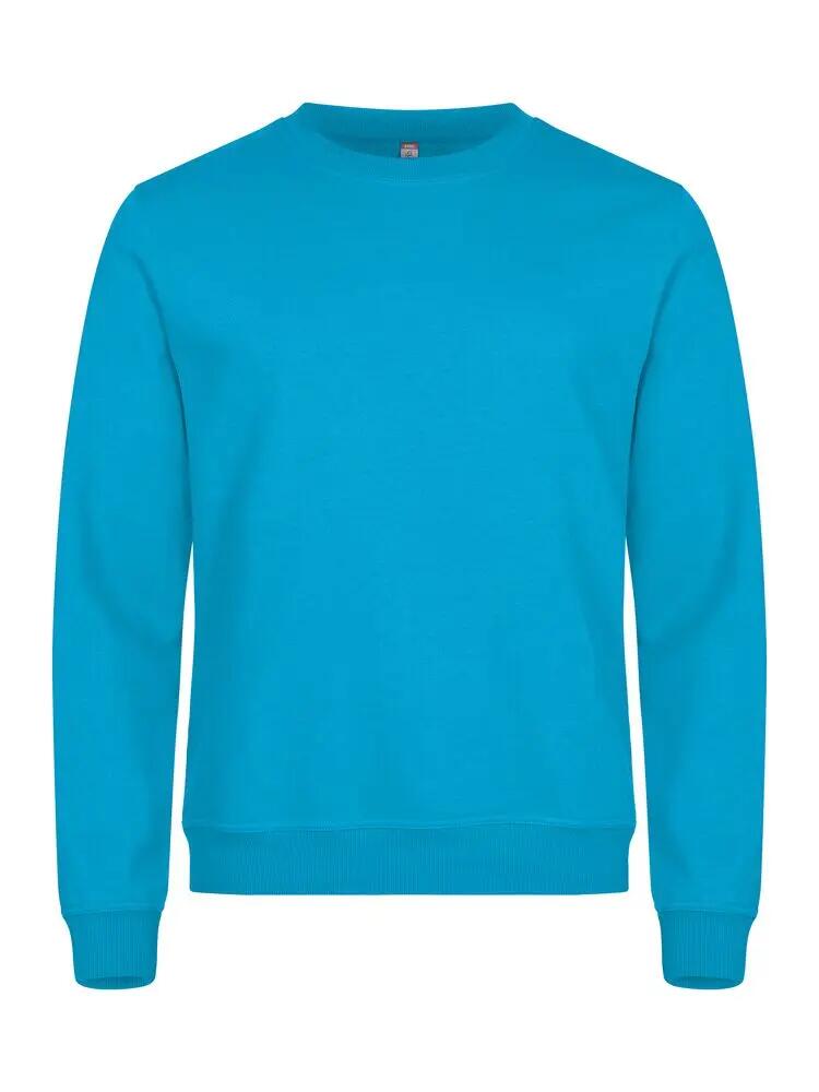 clique Basic Roundneck sweat unisexe turquoise, 65% polyester/35% coton 1/4