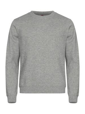 Clique basic roundneck unisex sweatshirt grijs gemêleerd, 65% polyester/35%