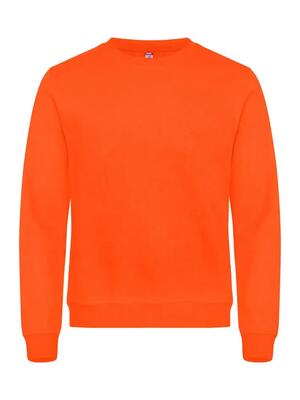 Clique basic roundneck unisex sweater ronde hals — zichtbaar oranje –