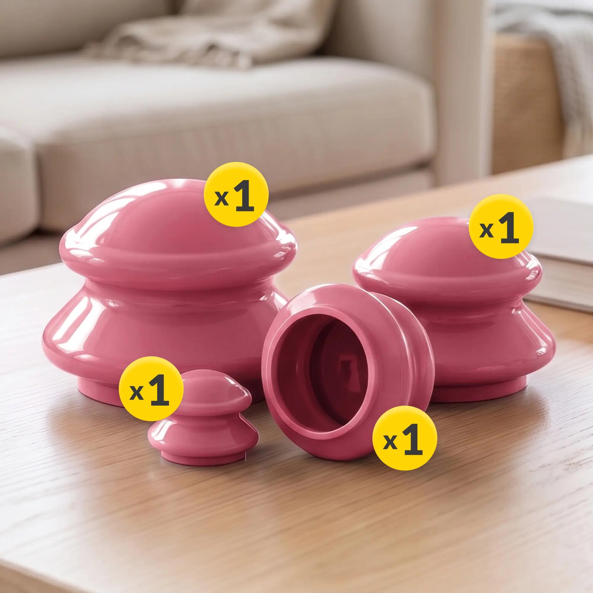 Cupping set rubber massage thuistherapie ontspanning 4st 4FIZJO PRO+ 8/14
