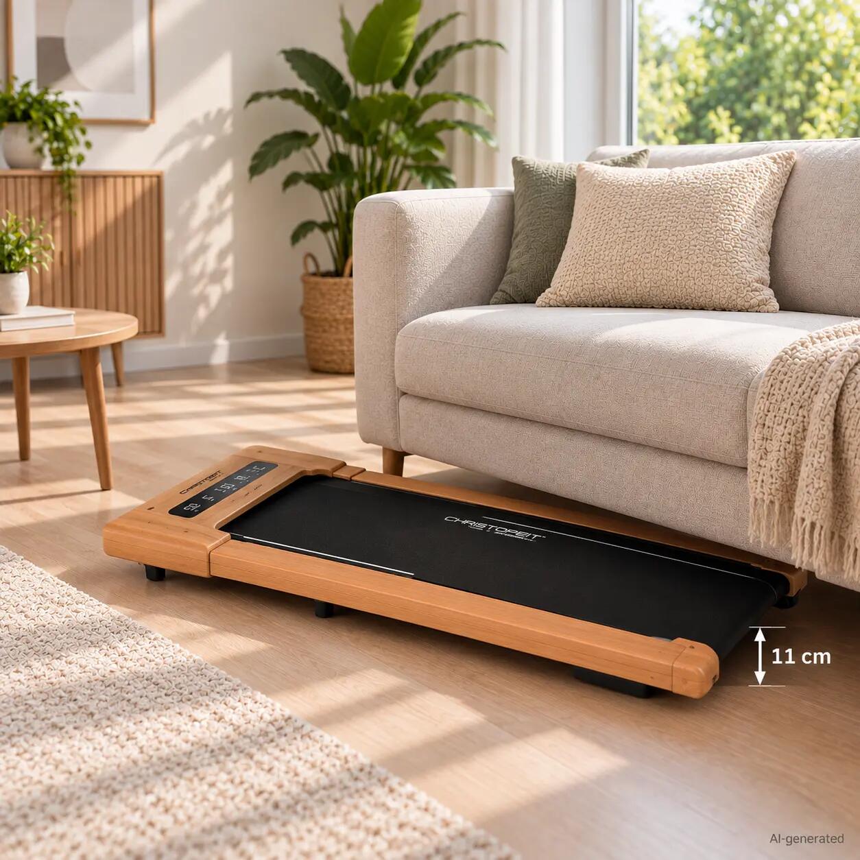 Walking Pad met helling - tot 6 km/u - LED - Bluetooth - 4.2 Houtlook 5/9