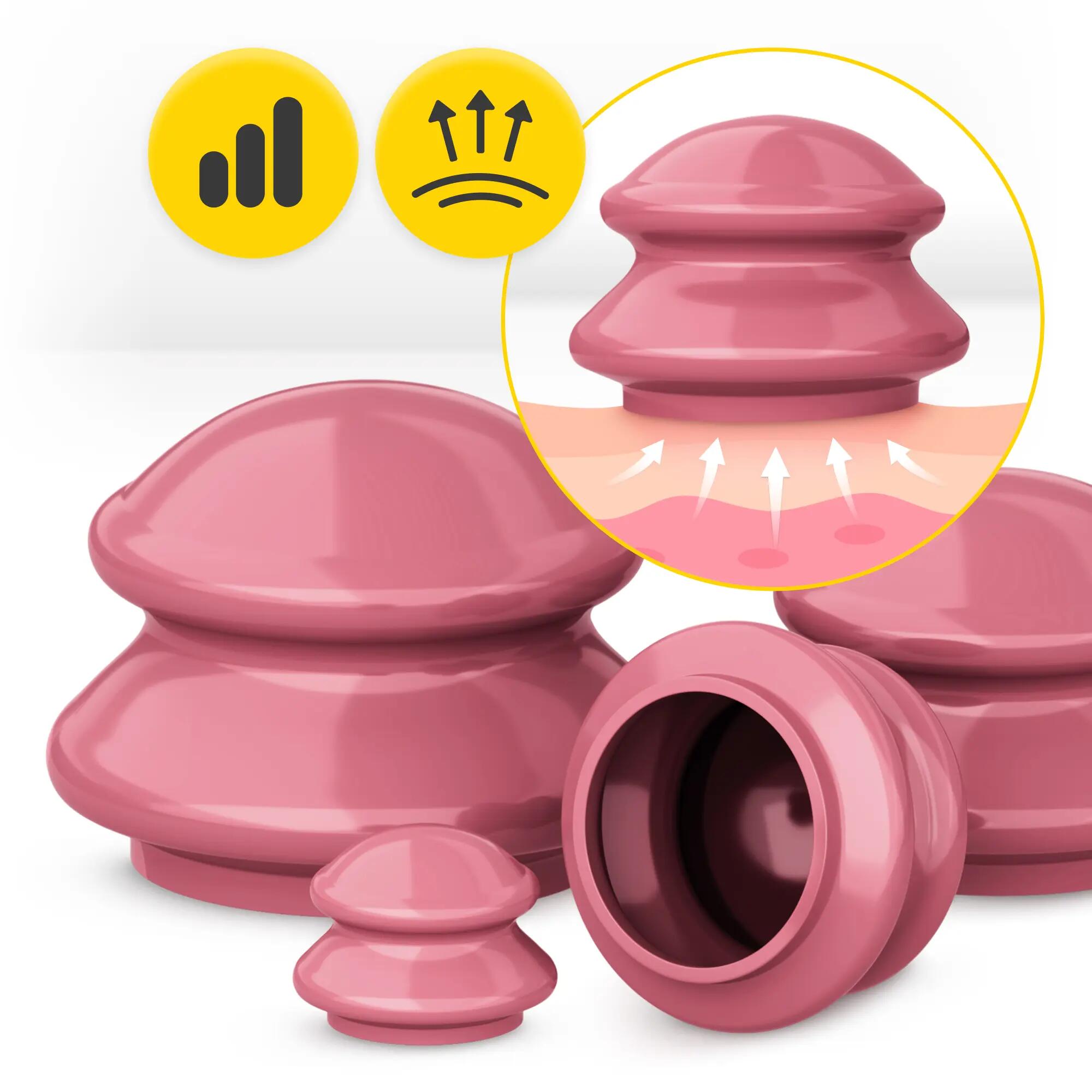 Cupping set rubber massage thuistherapie ontspanning 4st 4FIZJO PRO+ 11/14