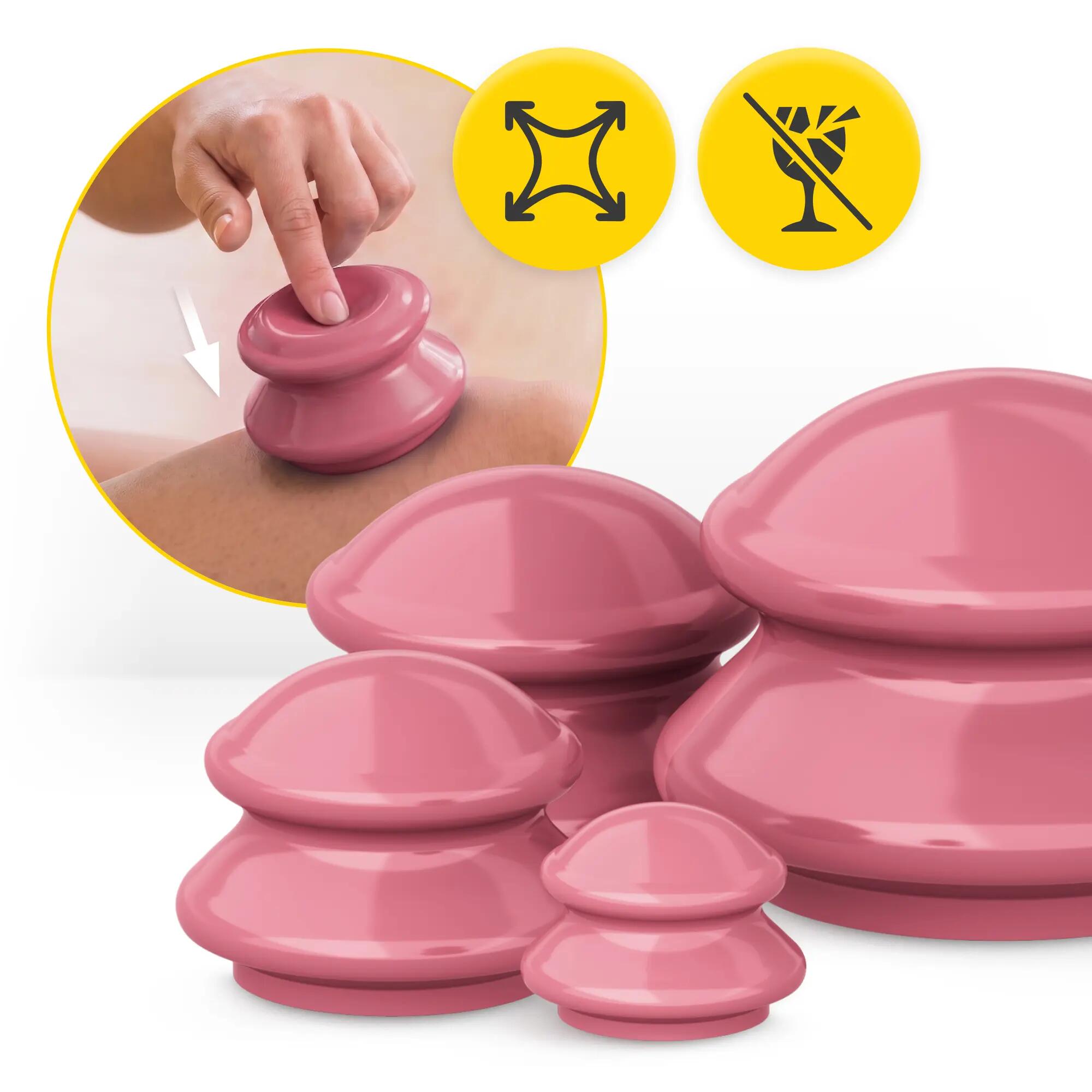 Cupping set rubber massage thuistherapie ontspanning 4st 4FIZJO PRO+ 10/14