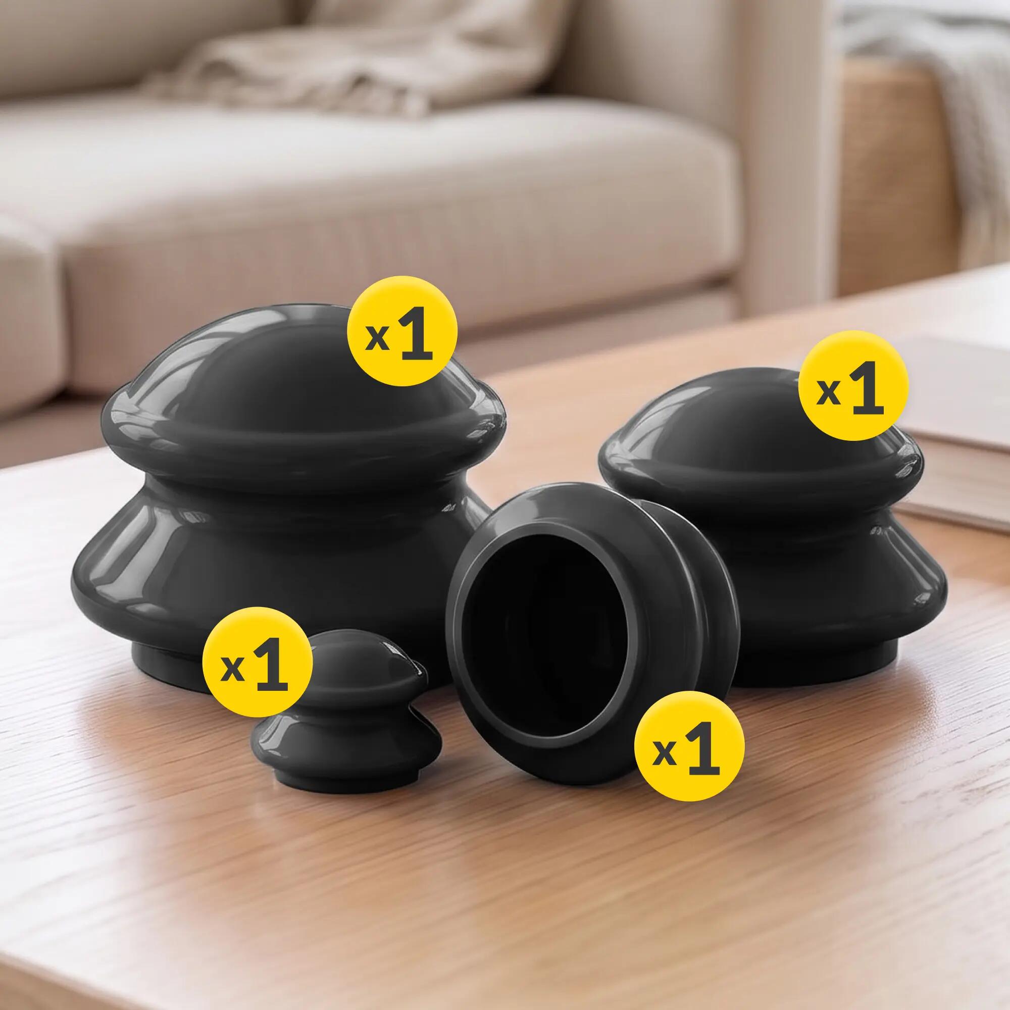 Cupping set rubber massage thuistherapie ontspanning 4st 4FIZJO PRO+ 9/15