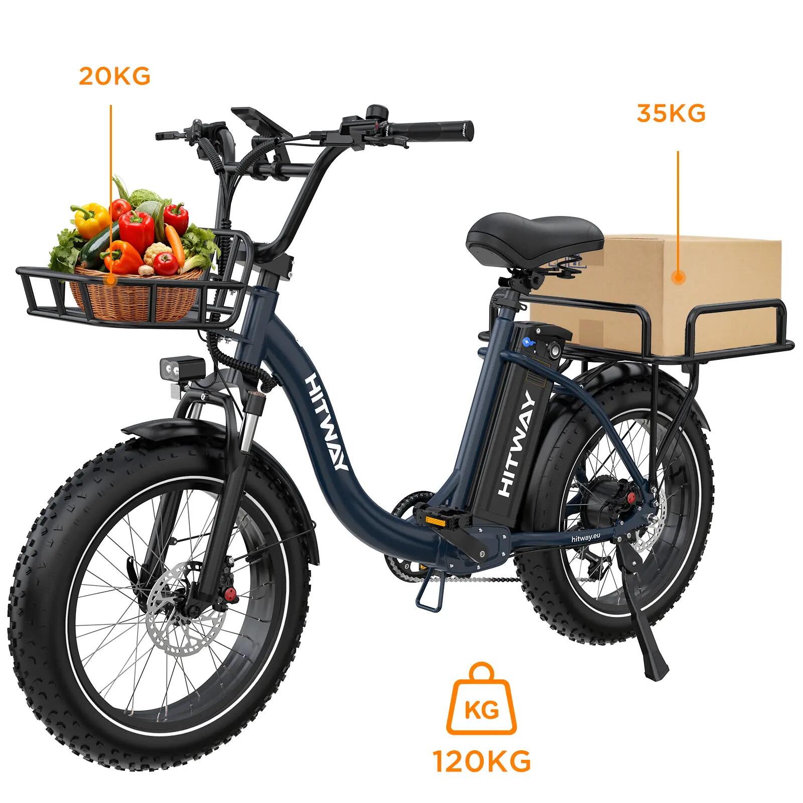 Vélo électrique cargo 20x4.0, 48V 27Ah, 160km, capteur de couple, BK6S PLUS 11/14