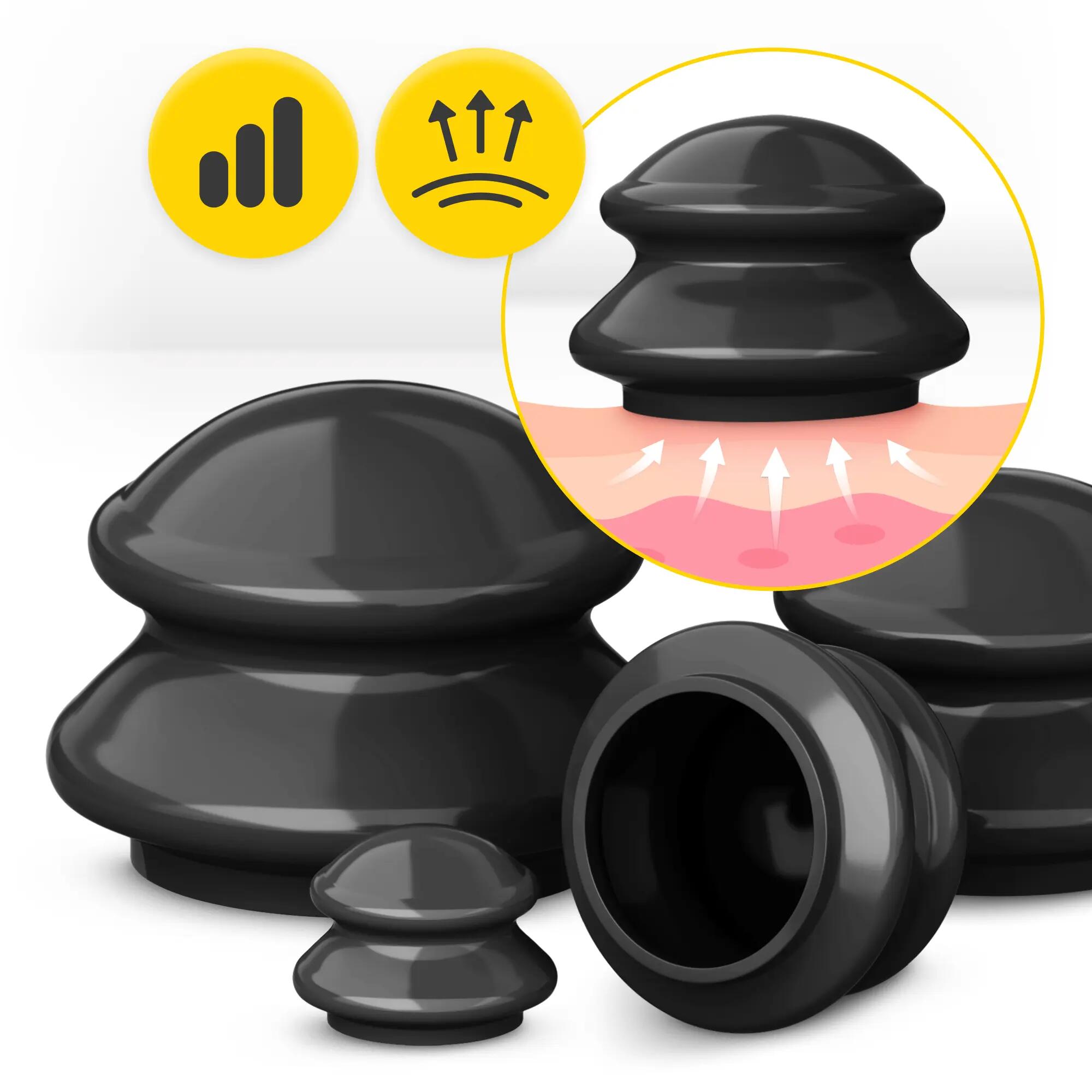 Cupping set rubber massage thuistherapie ontspanning 4st 4FIZJO PRO+ 12/15